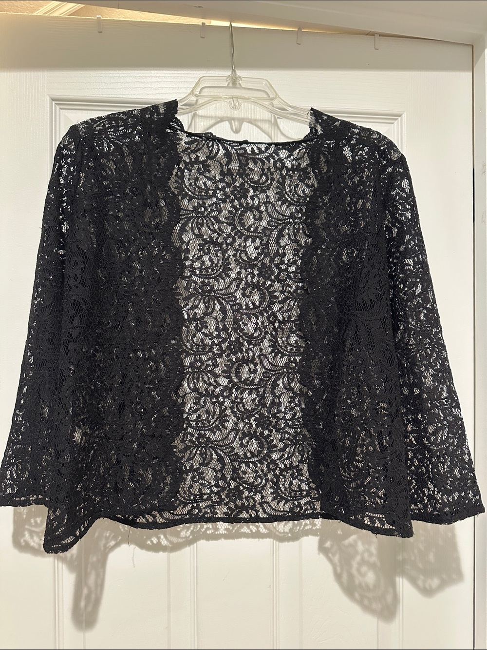 Calvin Klein Black Lace Open-Front Camisole Cover-Up